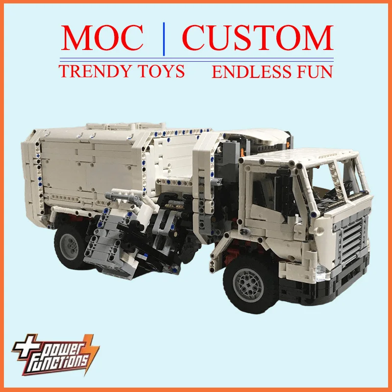 Specially Customized MOC Garbage Truck Technic Model - Trendy Educational Toys - Fun Building Game Set Hot Selling Holiday gifts