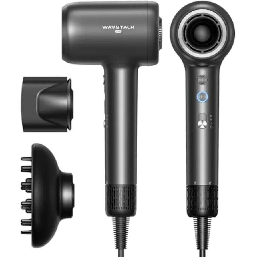 

Hair Dryer for salon home use, matte grey ABS plastic, fast drying with 110, 000 RPM motor, pro negative ions to reduce damage
