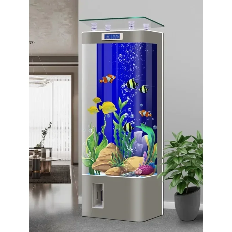 2024 new smart goldfish tank living room household medium-sized vertical filter integrated ecological glass water tank