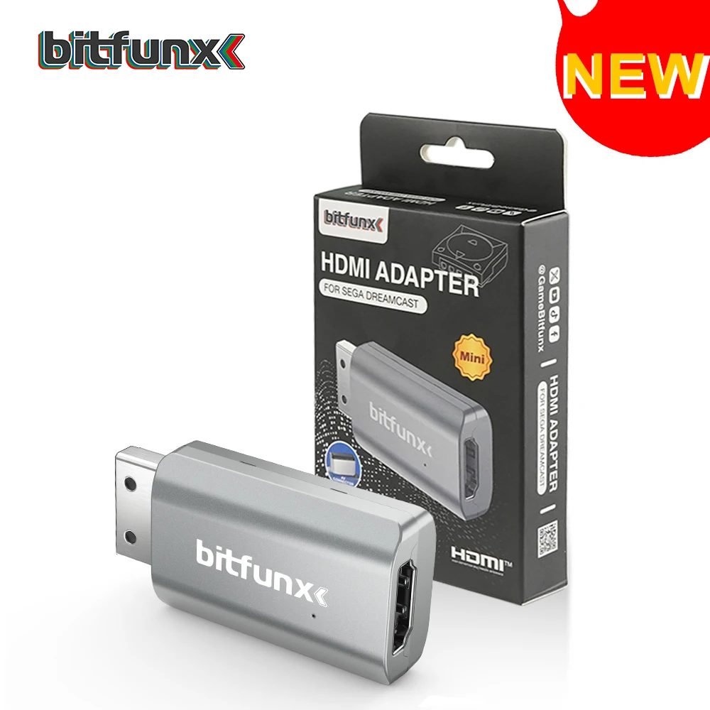Bitfunx MINI DC HDMI Adapter VGA to HDMI Video Audio HDTV Converter For DreamCast Console All Version