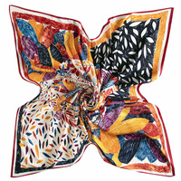 Elegant Palm Leaf Print Scarf 130cm European Style Women's Shawl Head Wrap Four Seasons Gift Present Sun Protection Versatile