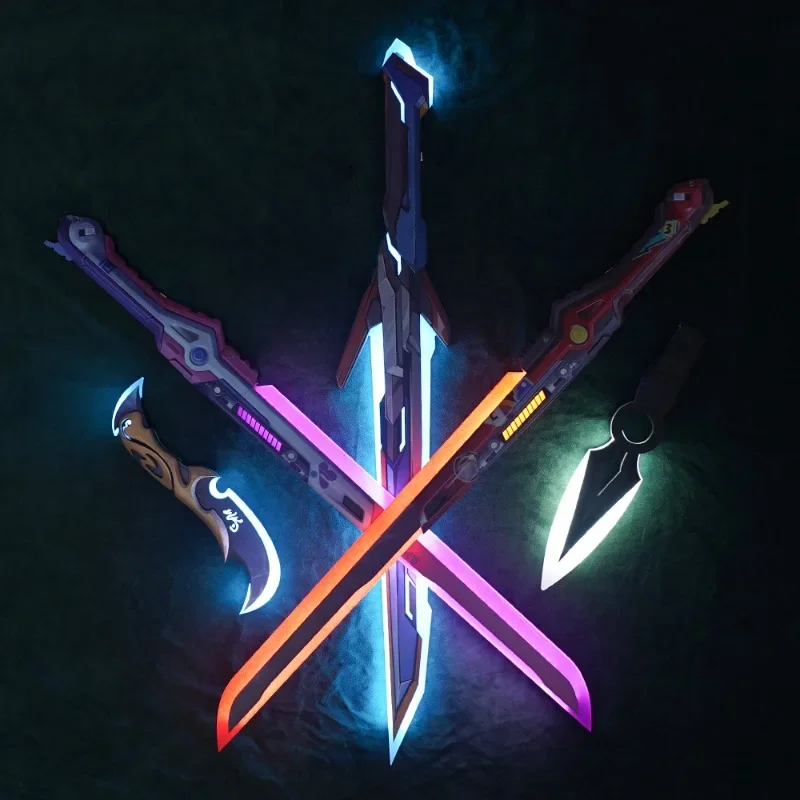 70cm VALORANT Game Peripheral Weapon Knife Luminous Model Titan Armor Weapon Cos Props Collection Crafts Birthday Gifts Toys Kid