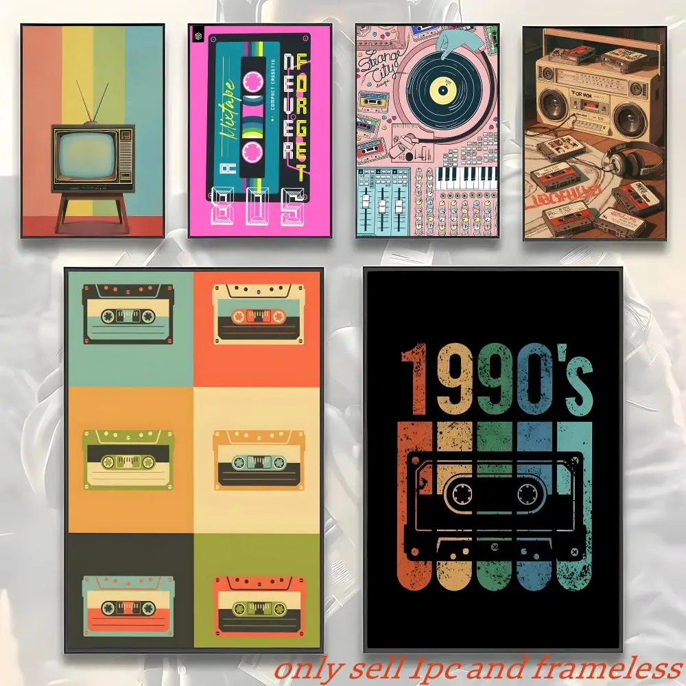 90s Cassette Art Poster Gift with prints Home bedroom living room decoration promotion and display