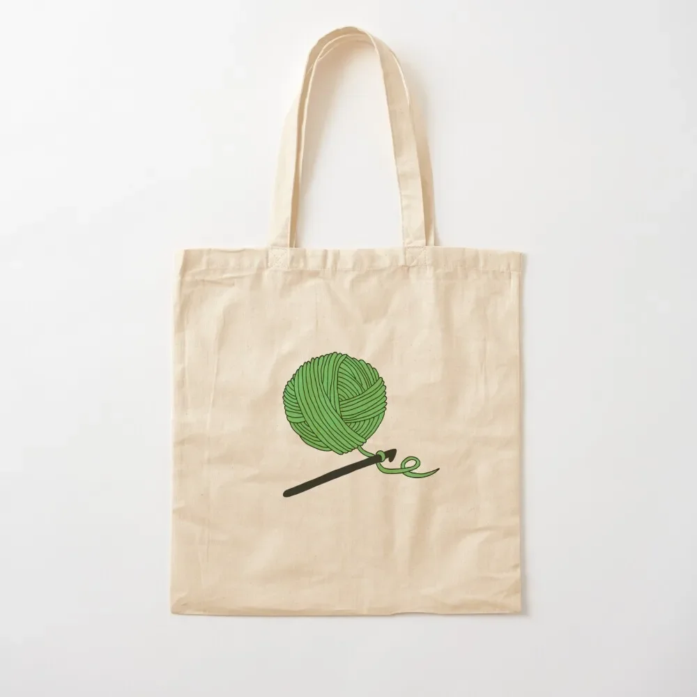 Hobby Illustrations: Green Crochet Tote Bag canvas tote personalized Canvas stote eco pack