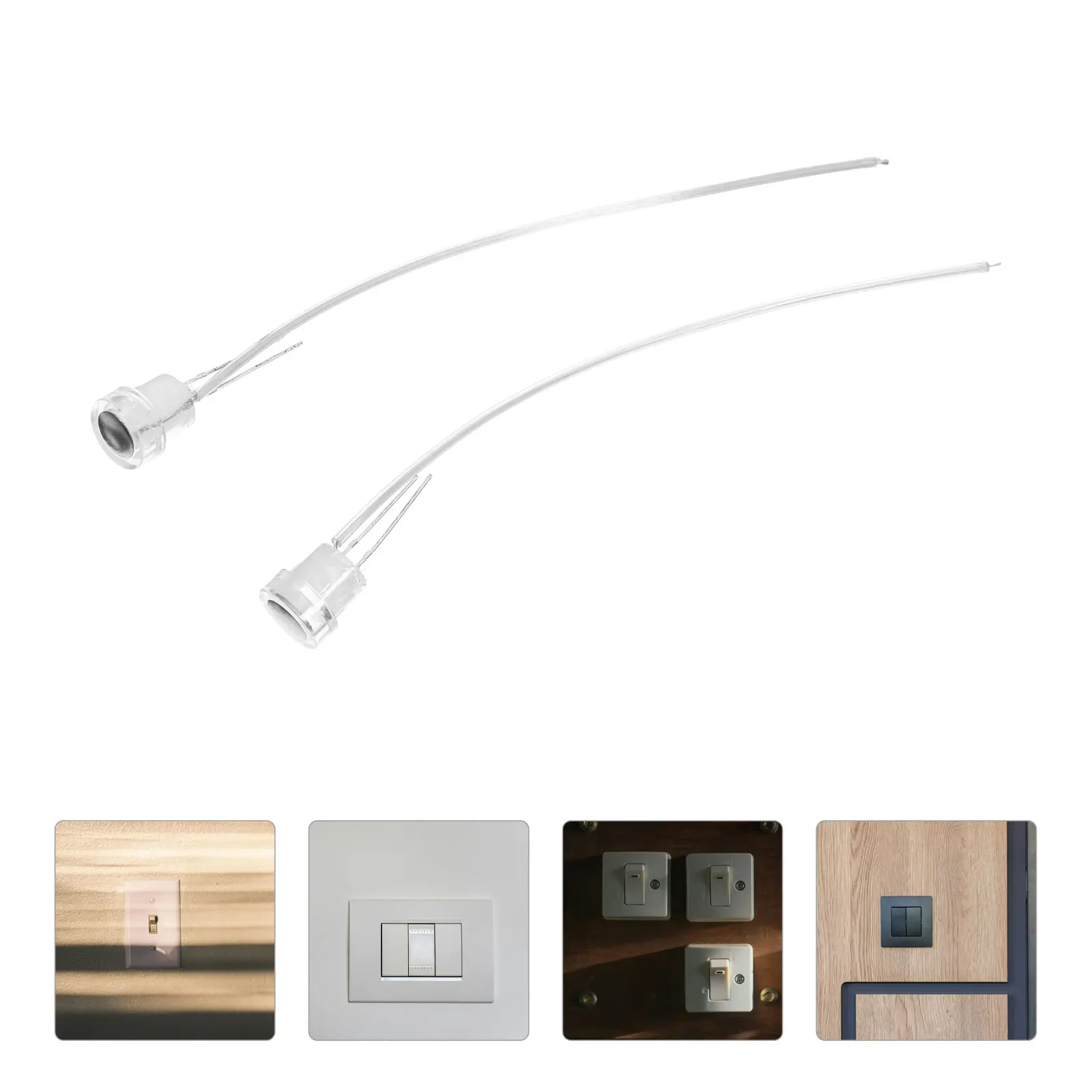 2pcs Touch Switch Lamp LED Replacement Lighted Rocker Push Button Cool Light Switch Transparent Sensor