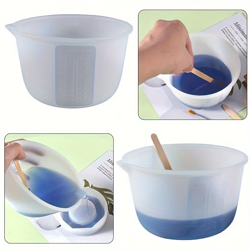 Large Silicone Measuring Cup  Reusable epoxy mixing cup with high-precision measurements, 20.29 oz, ideal for DIY crafts, jewel