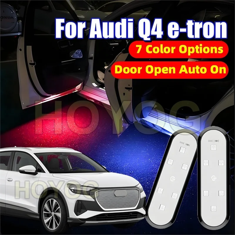 Fit for Audi Q4 e-tron 2021-2026 USB Rechargeable Wireless Car Door Welcome Light with Automatic On/Off for Puddle Lighting