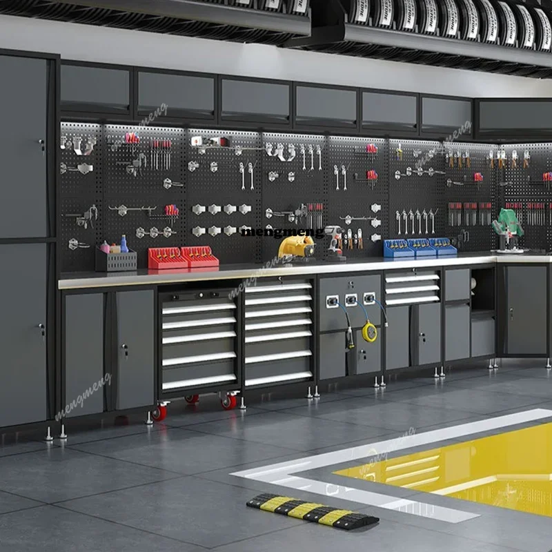 r134 Nordic Minimalist Tool Cabinet Modern Multifunctional Heavy Duty Auto Repair Tool Cabinet Maintenance Workbench Furniture