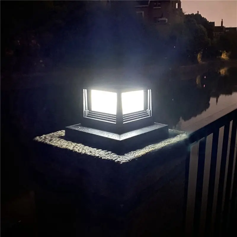 ABVT-4PCS Solar Light Fence Gate Pillar Head LED Lamp Villa Column Lamp For House Gate Patio Garden Wall