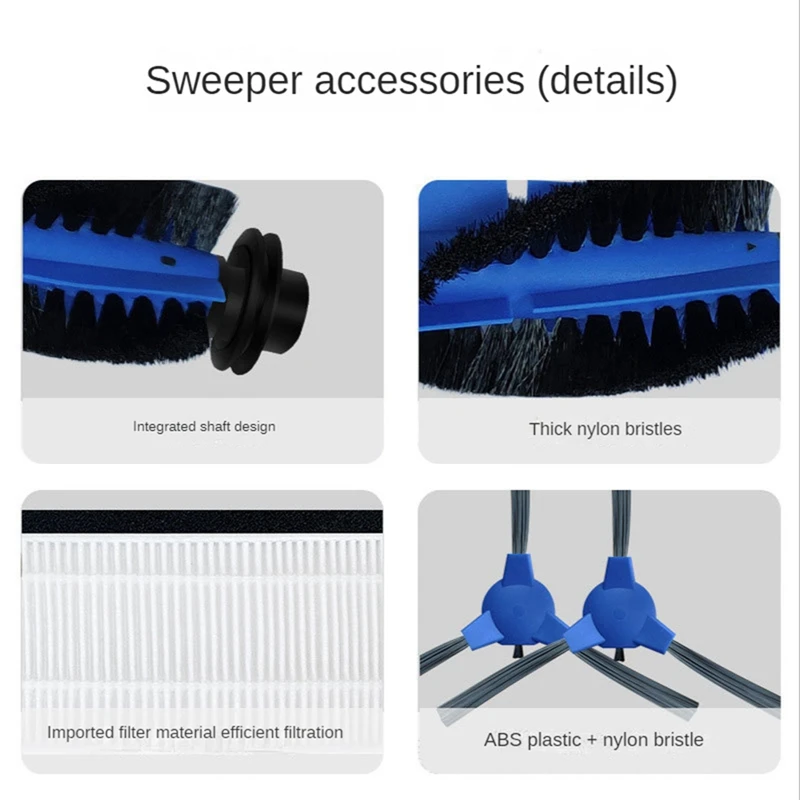 6PCS Vacuum Cleaner Main Brush Spare Parts Accessories Kit For Cecotec Conga 1090 Series