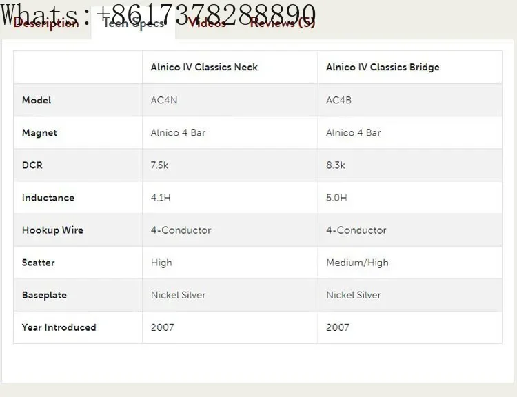 A set of AC4 ALNICO IV ASSICS Guanzi Di Zebra Electric Guitar Pickups