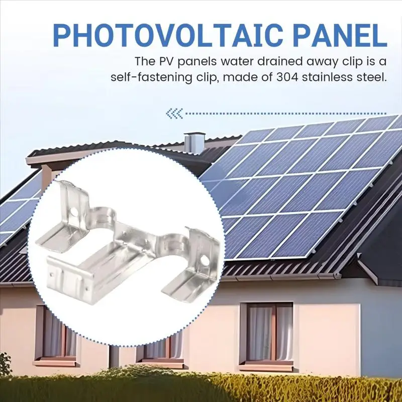【MA】10/20Pcs 30/35mm Stainless Steel Solar Panel Guide Water Clip Sludge Drainage Pipe Button Water Guide Clip