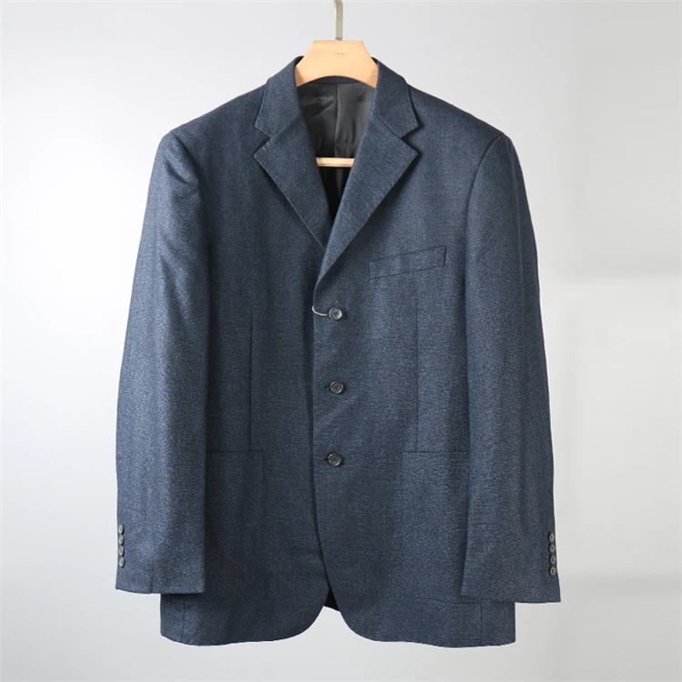 

Casual Long Sve Silk Suit Jaet Busin Menswear Wool Tussah Silk Brand Label Cut Tail Single Piece Outerwear