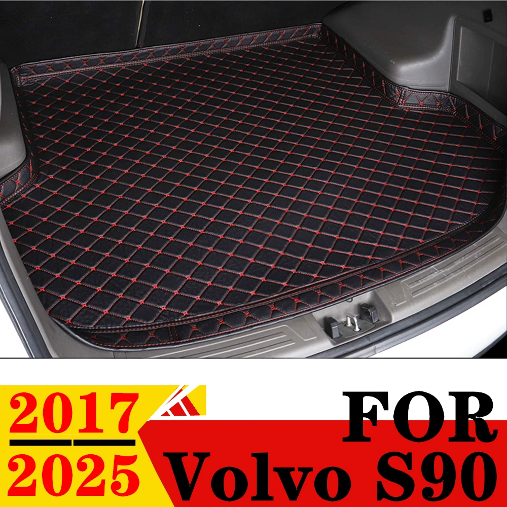 High Side Car Trunk Mat For Volvo S90 2025 24 2023 2022 2021 2020 2019 2018 2017 XPE Tail Boot Tray luggage Pad Rear Cargo Liner