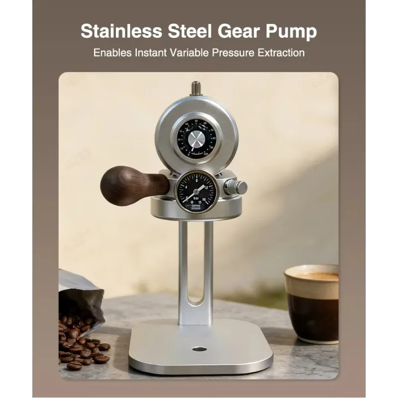 

Adjustable 9-15Bar Instant Espresso Machine Variable Pressure Gear Pump 58MM for Outdoor Hot Cold Brewing Coffee Maker