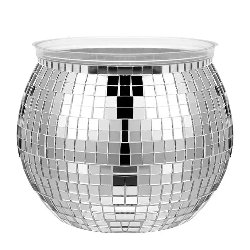 Mini Disco Ball Flower Pot Disco Ball Flower Vase Disco Planter Disco Ball Plant Holder Disco Planter Silver Mirror Glass Decor