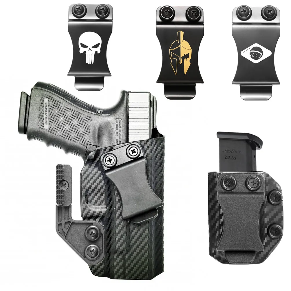 Carbon Fiber kydex IWB Concealment Holster Glock G19 G19X G23 G25 G32 G45 Gen 1 - Gen 4 Inside the Waistband Concealed Carry