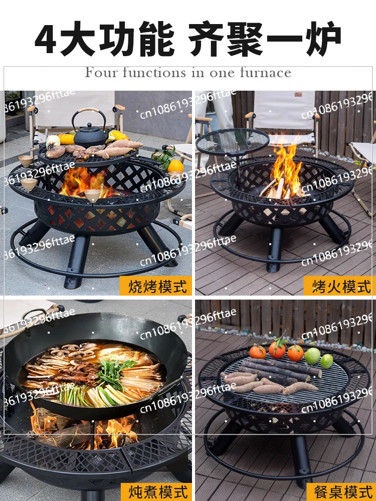 Outdoor Garden Grill Household Heating Furnace Winter Fireplace Tea Set Firewood Grill Outdoor Bonfire Basin