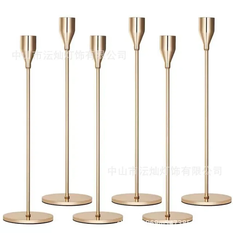 for European Iron Candle Holder Metal Ornament Handicraft Home Decoration Wedding Party Centerpiece Wholesale