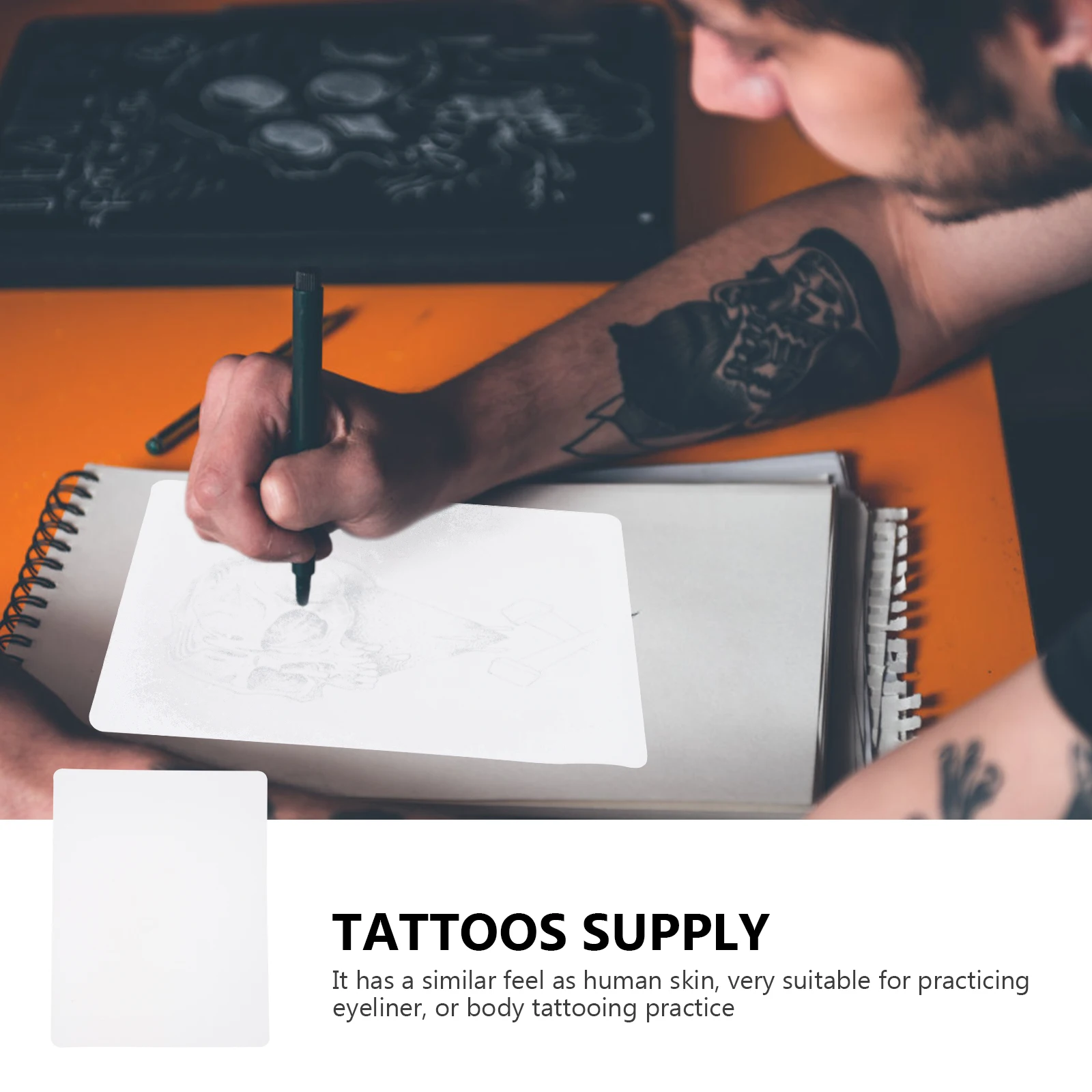 

4 Pcs Tattoo Practice Skin Skin-like Color Silicone Fake Blank Thick Beauty Salon Silica Gel Tattooing Practical