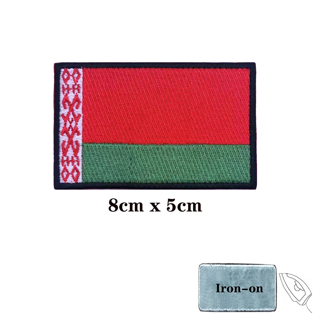 Belarusian flag Belarus Patches Armband Embroidered Patch Hook Loop Iron On Embroidery  Badge Military Stripe