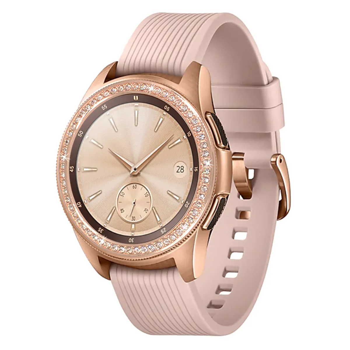 

Diamond-Encrusted Bezel Ring For 46Mm Rose Gold Alloy Scratch Protector Smart Watch Decoration Bezel Ring Phone
