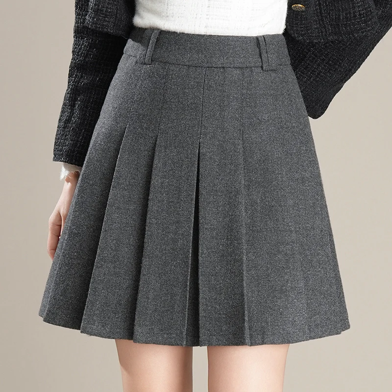 

Women's Thiened High Waist A-Line Skirt Autumn Winter Casual Polyester Fiber High Waist Pleated Skirt Commuter Casual ...