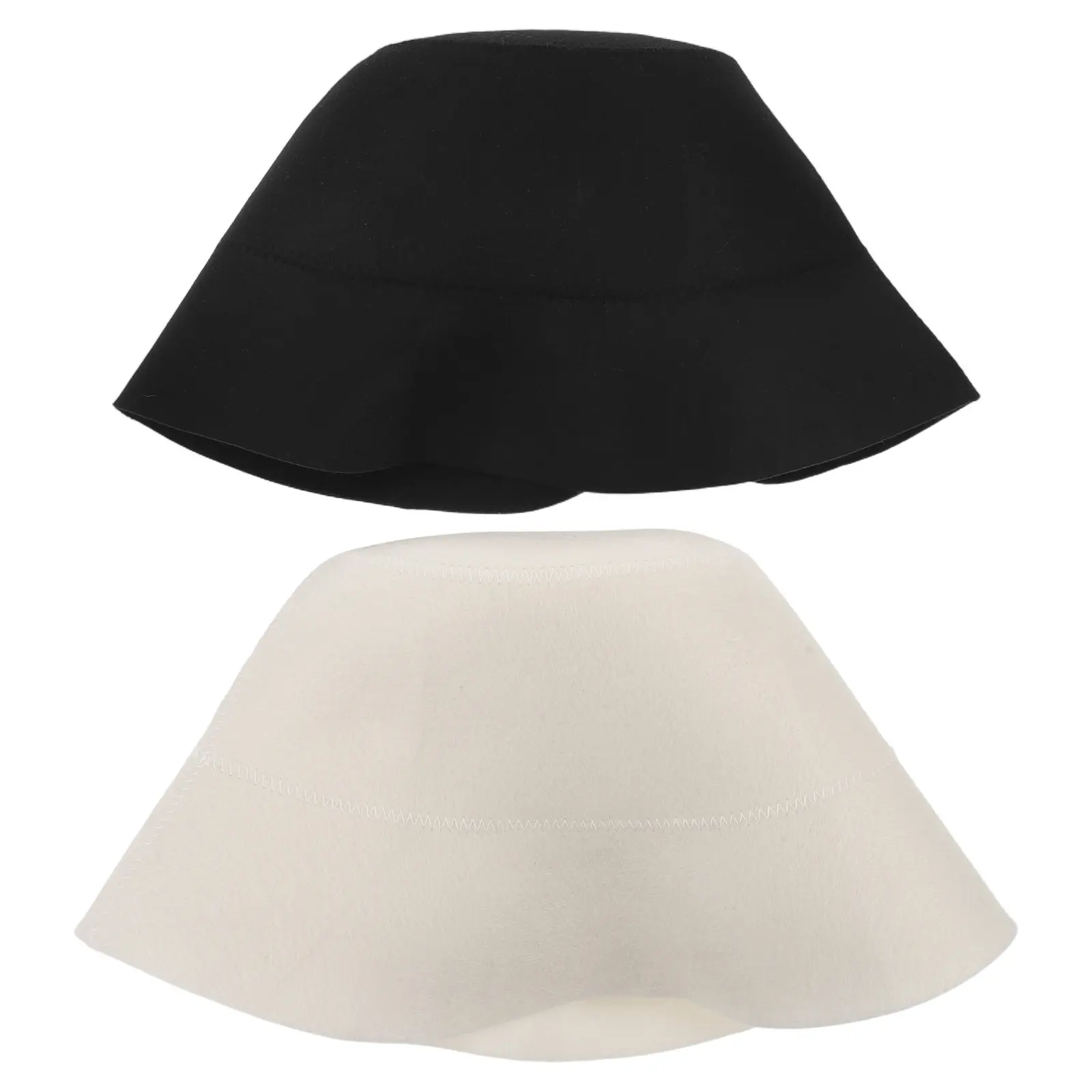 2Pcs Felt Sauna Hat Wool Bath Cap Insulating Absorbent Breathable Sauna Bucket Hat Spa Steam Room Use Water-Absorbent Cap