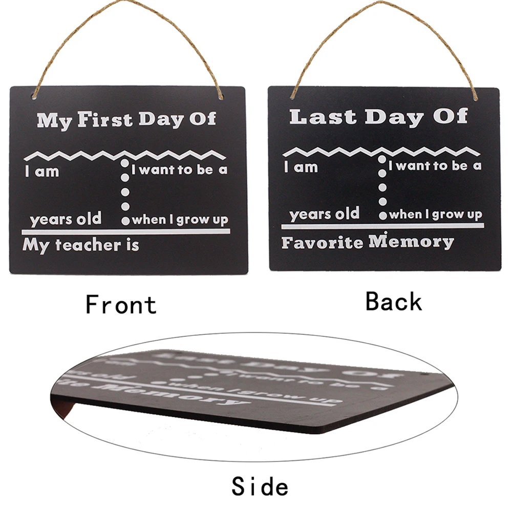 

2Pcs Double-Sided Chalkboard Day School Milestone Signs Large Reversible Blackboard Wall Hanging Back to School
