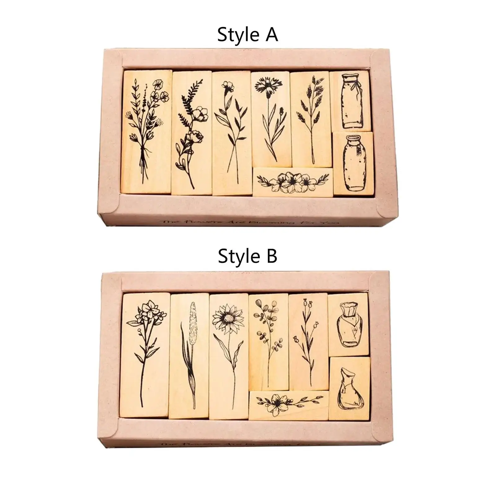 Wooden Stamps Decorative Creative Wood Stamps Crafting Creative Stamps for DIY Accessories Art Crafts Drawing Journals Painting