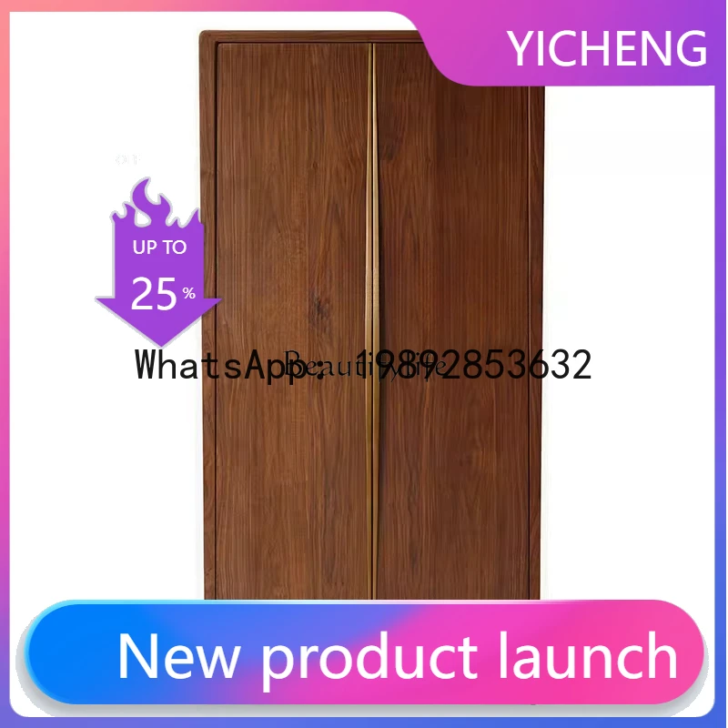 QQ American solid wood double door French retro old storage wardrobe cabinet household simple