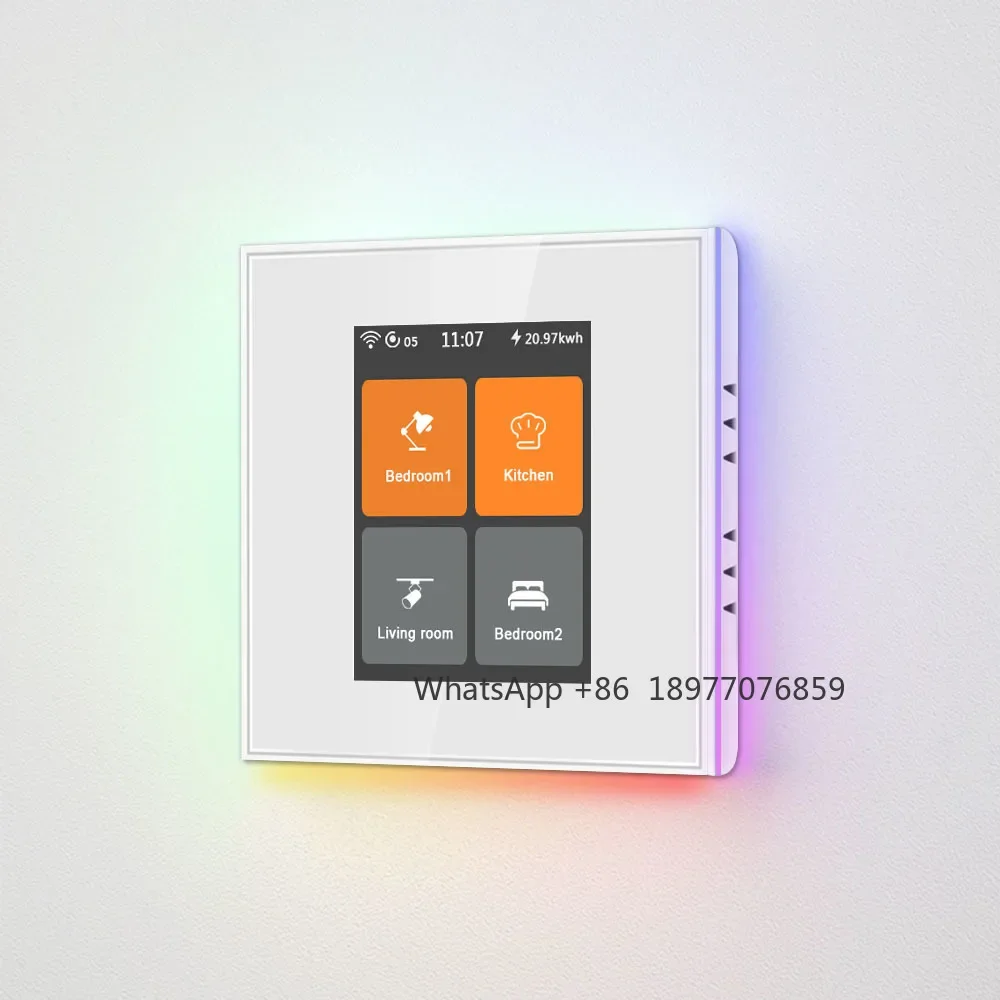 L8 LCD Touch Panel Smart Switch 4 Gang Light Lanbon WiFi Mesh Zigbee Support Voice Control Google Alexa Siri