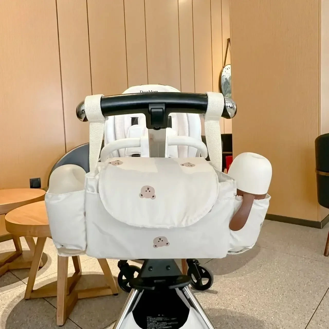 Multifunction Stroller hanging Bag Pram Stroller Diaper Tissue Organizer Crib Bear Storage Bag Ins Baby Stroller Accessoris Bag