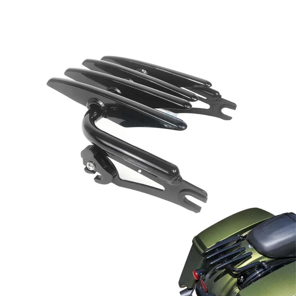 Black Detachables Backrest Sissy Bar Luggage Rack For Harley Touring Road King Ultra CVO Street Glide FLHR FLHX FLHT 2009-2025