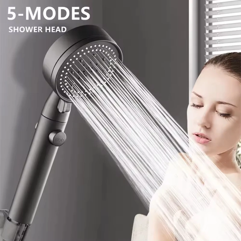 

5 Modes of Household Adjustable High-pressure Water-saving Showerhead, No Punching Handheld Pressurized Showerhead