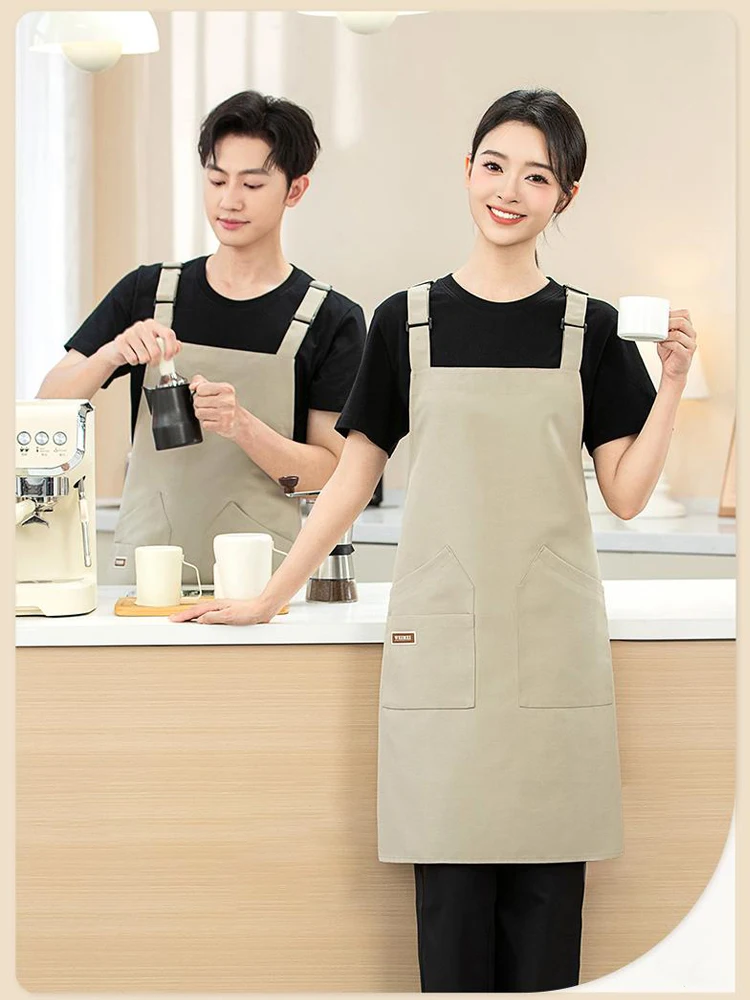 Professional Waterproof Server Apron Full Coverage Sleeveless Vest for Hot Pot Dining Coffee & Milk Tea Shop and Retail Use
