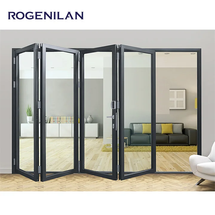 

Cheap Custom Double Glaze Aluminium Vertical Folding Garage Door Supplier