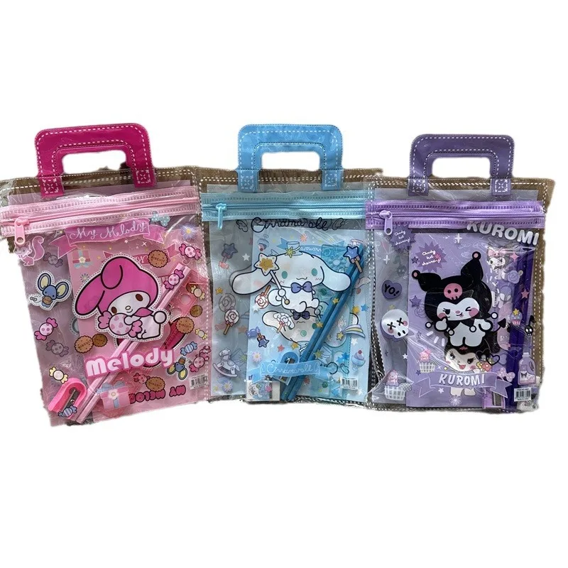 Sanrio Kuromi Melody Cinnamoroll портативная Подарочная сумка для канцелярских принадлежностей Красивая Милая линейка для блокнота ластик женский комбинированный подарок
