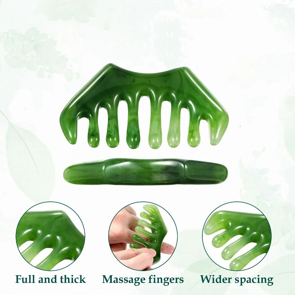 2pcs New Resin Gua Sha Massage Comb Eight Teeth Scalp Care Scalp Meridian Comb M Shape Wide Tooth Plate Massage Comb Head Body