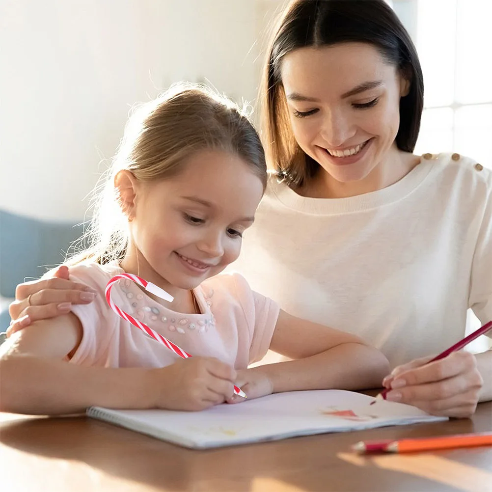 

12Pcs Christmas Gel Pens Candy Cane Shape Writing Pens Plastic Xmas Decorations Gifts Students Stationery