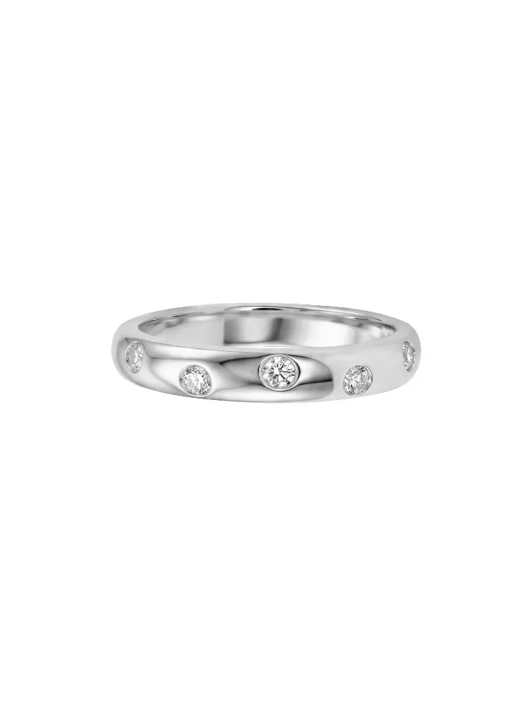 Women's Moissanite Diamond Wedding Band Ring, 0.03CT