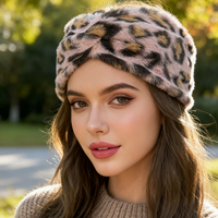 1pc Autumn Winter Plush Headband For Women Elastic Leopard Print Hair Bands Turban Girls Hair Accessories Headwear Hairbands