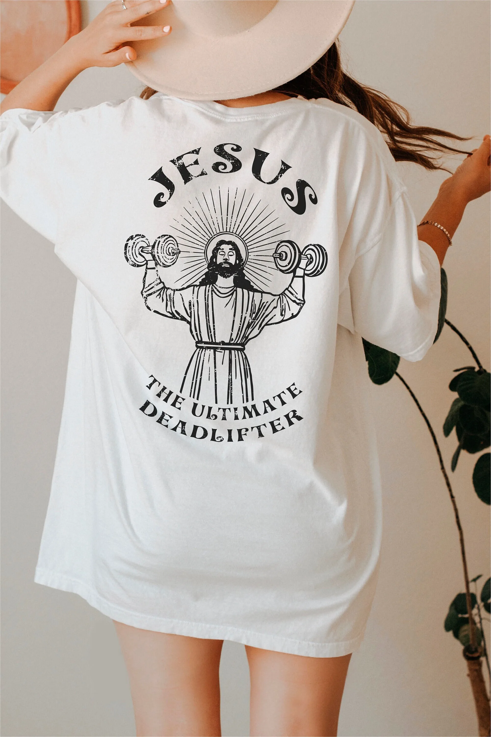 Jesus The Ultimate Deadlifter T Shirt Funny Christian Women'S Religious