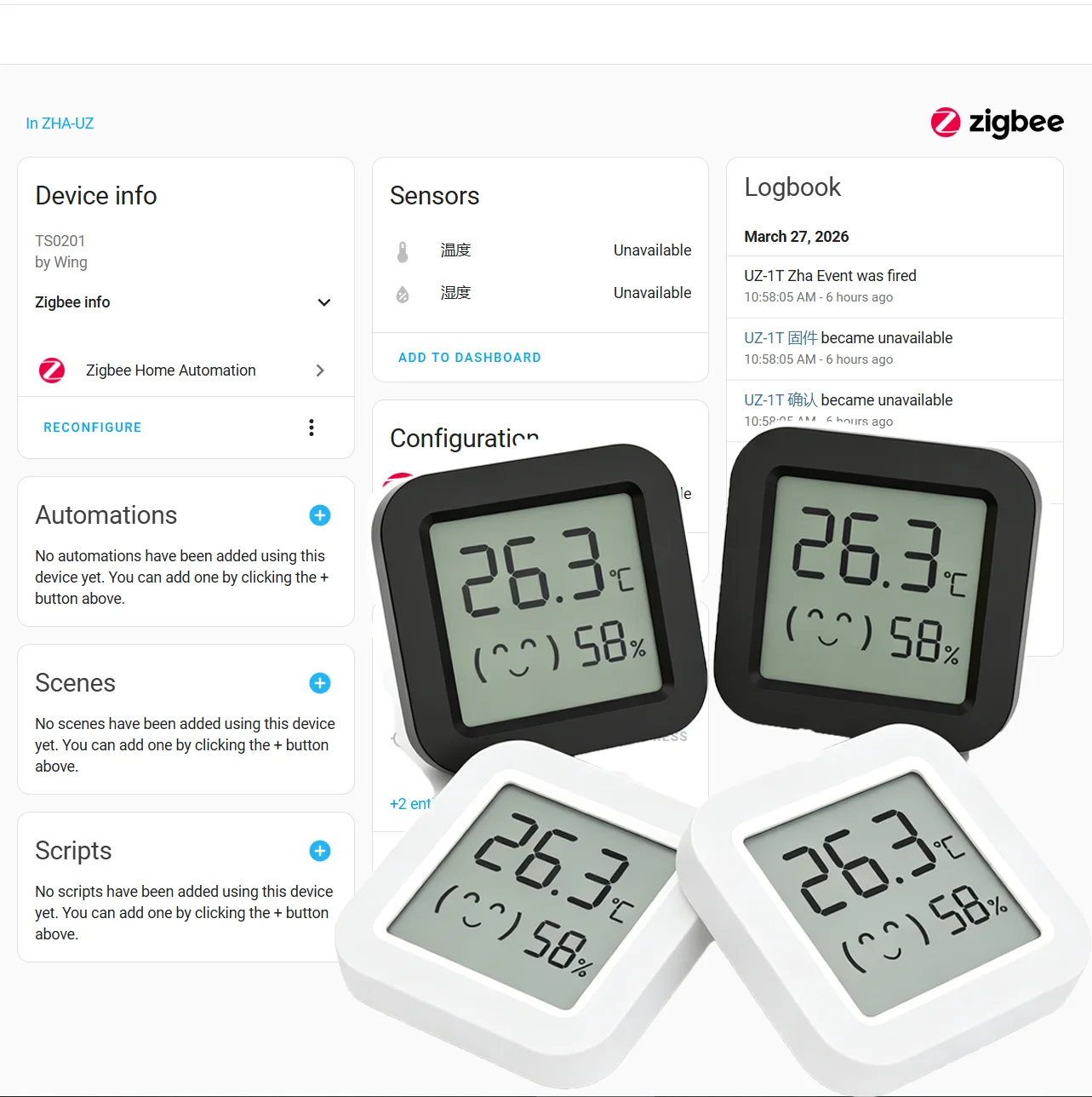 Zigbee 3.0 Temperatur- und Feuchtigkeitssensor, Zigbee 3.0 Hub erforderlich, kompatibel mit Home Assistant, ZHA, Yandex, Alexa, Zigbee2MQTT – Detail 10
