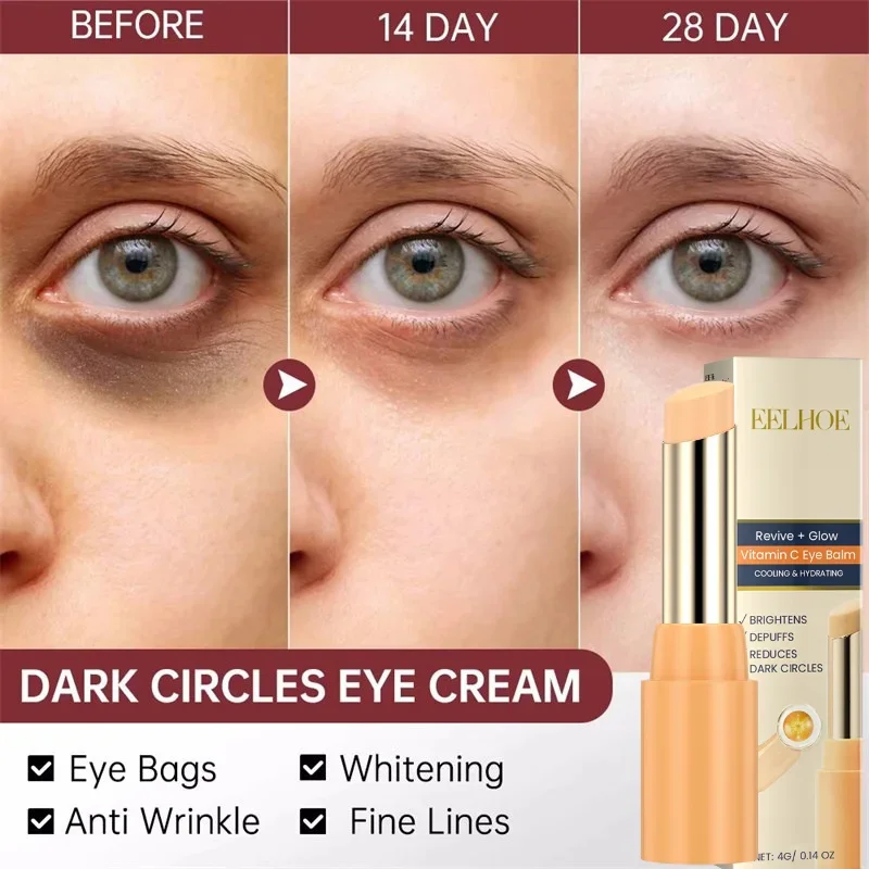 Instant Wrinkle Remove Vitamin C Eye Cream Stick Remove Fine Line Eye Bag Anti Dark Circle Puffiness Moisturizing Firm Eye Care