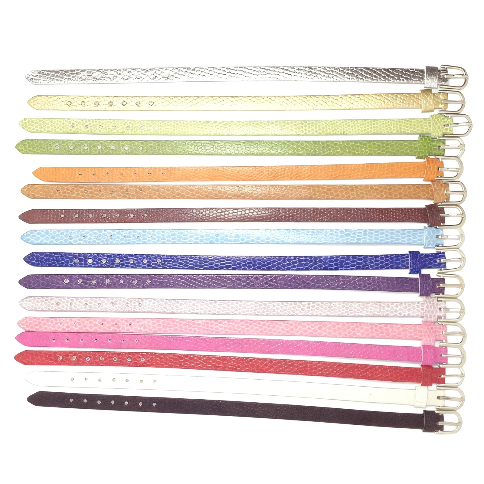 

20Pcs Snake Print Women Bracelets Mixed Color Slide Adjustable Wristbands Jewelry Making Charms for Casual Party