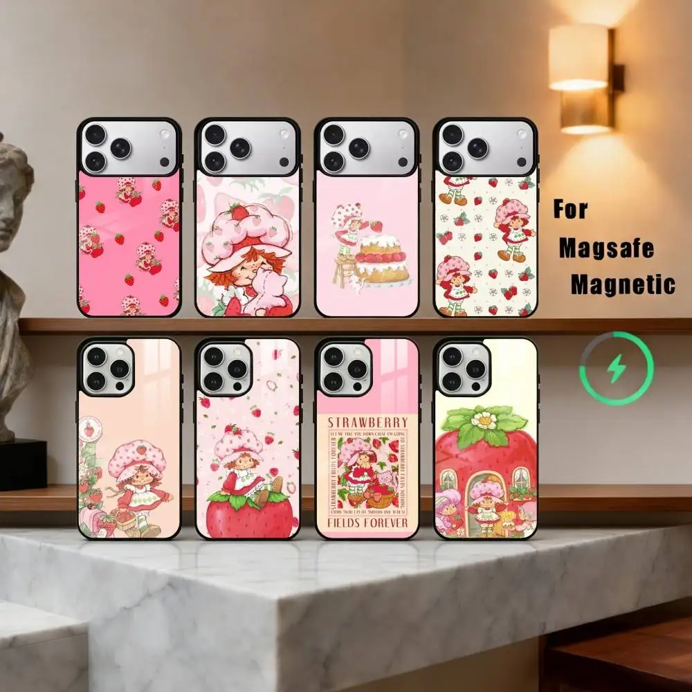 

S-StrawberryS Vintage S-Shortcake Phone Case For iPhone17,16,15,14,13,12,11 Plus,Pro Max Magnetic For Magsafe Wireless Charging