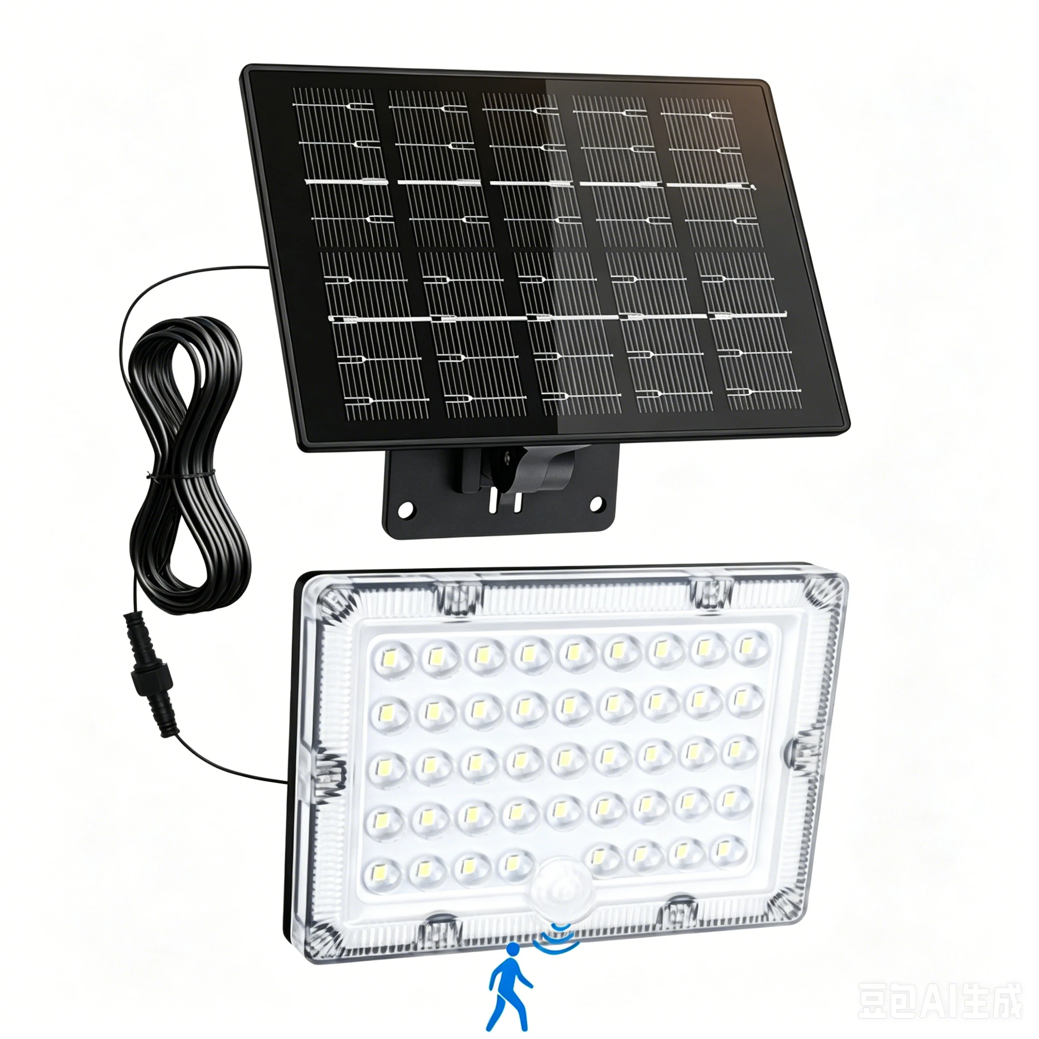 2Pcs 234LED Solar Wand Licht IP65 Wasserdicht Motion Sensor Flutlicht Außen Split Sicherheit Beleuchtung Lampe für Terrasse Hof garage