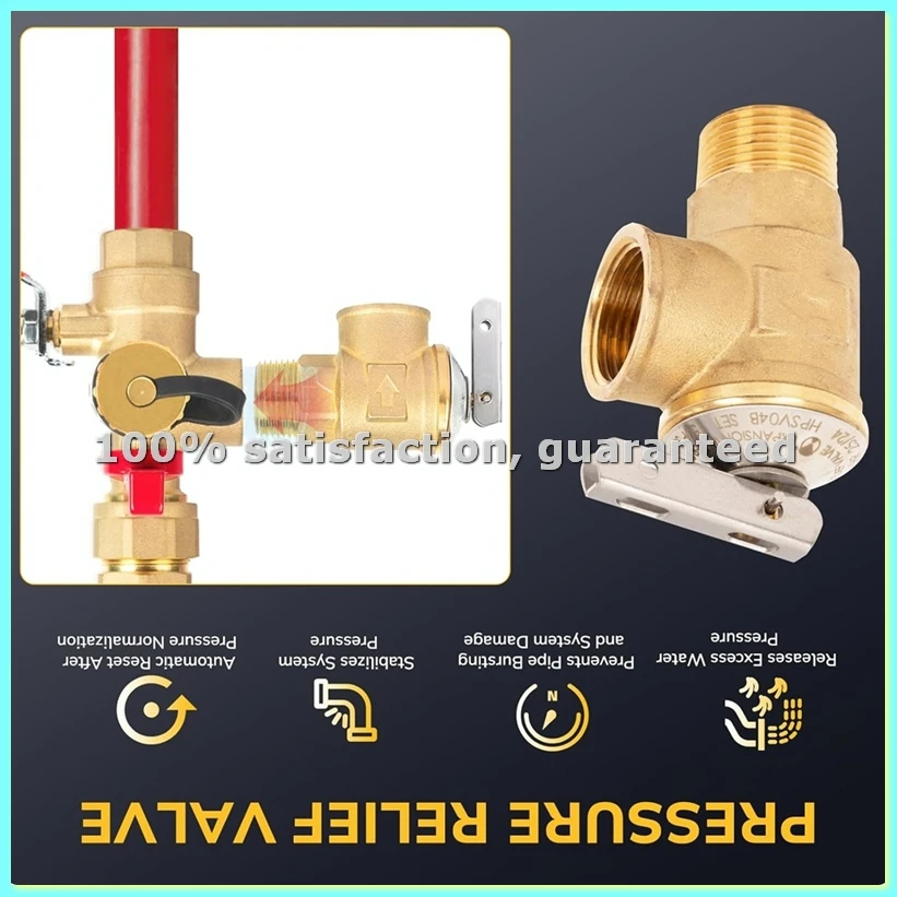 3/4Inch FIP X 3/4Inch FIP IPS Isolator Tankless Water Heater Service Valve Kit, with Pressure Relief Valve-ABLA