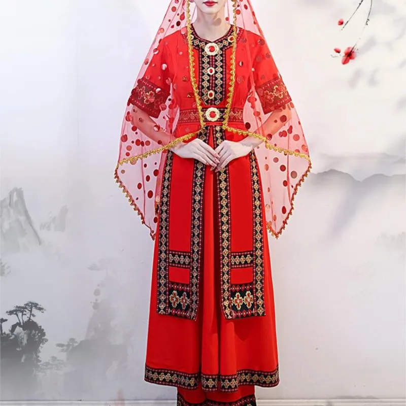 High Quality |Xinjiang Dance Costume Ethnic Style Stage Performance Female Kazak Uygur Wear